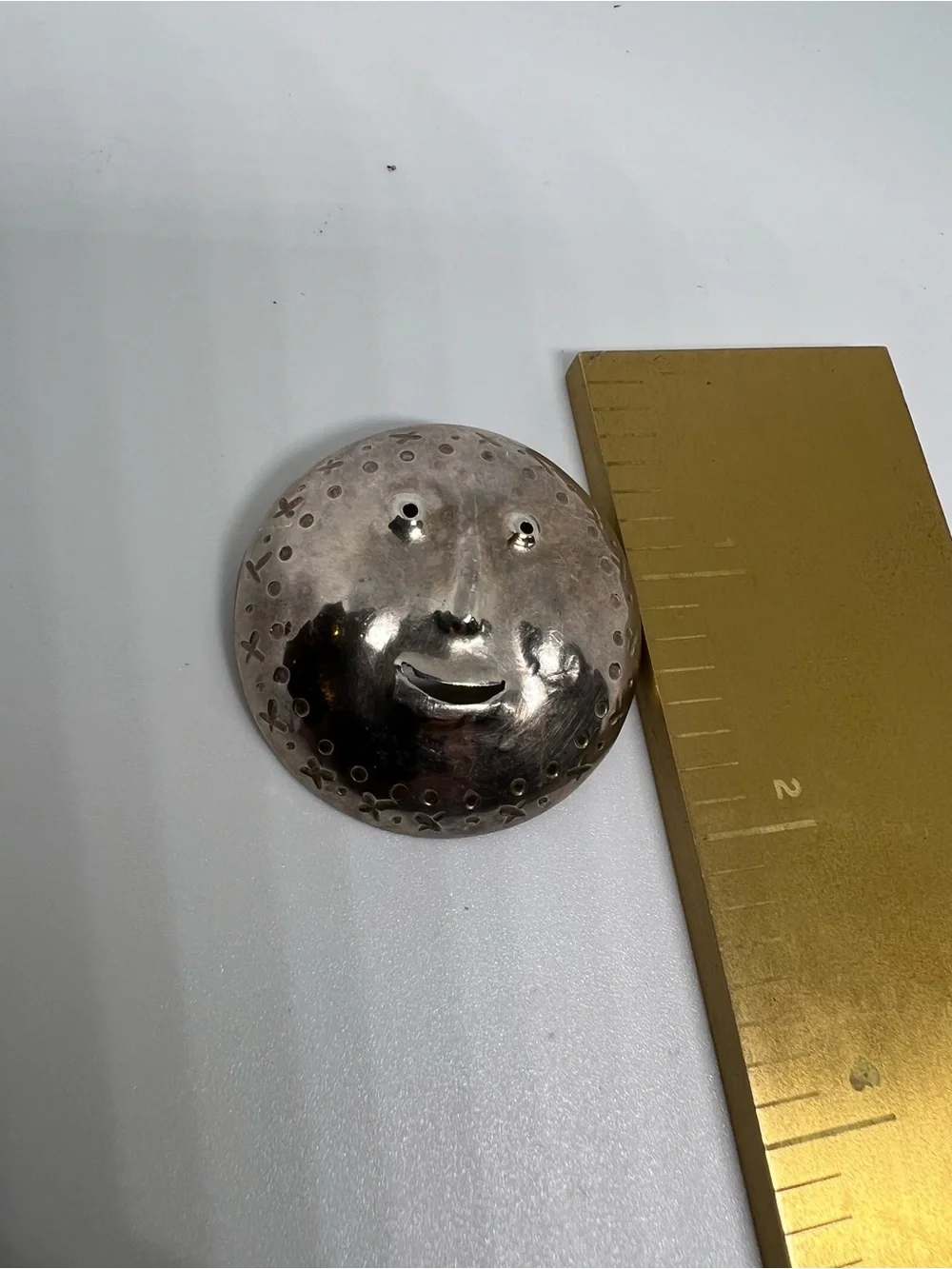 VTG Liderneau Artisan Sterling Silver Smiling Moon Brooch pin